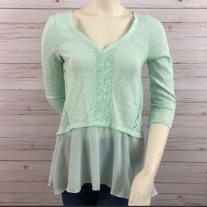 Anthropologie Melia  peplum top, long sleeve top